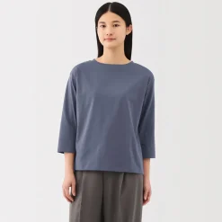 New Women's Jersey Boat Neck 3/4 Sleeve T-Shirt Women T-Shirts