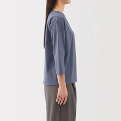 New Women's Jersey Boat Neck 3/4 Sleeve T-Shirt Women T-Shirts