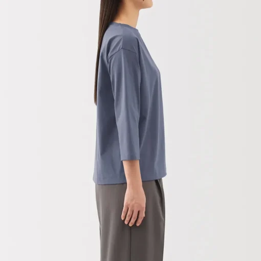 New Women's Jersey Boat Neck 3/4 Sleeve T-Shirt Women T-Shirts