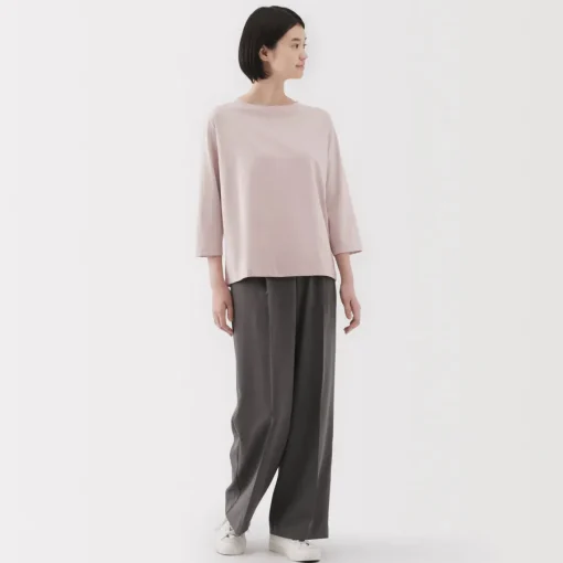 New Women's Jersey Boat Neck 3/4 Sleeve T-Shirt Women T-Shirts