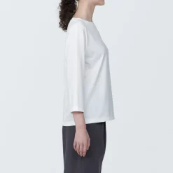 New Women's Jersey Boat Neck 3/4 Sleeve T-Shirt Women T-Shirts