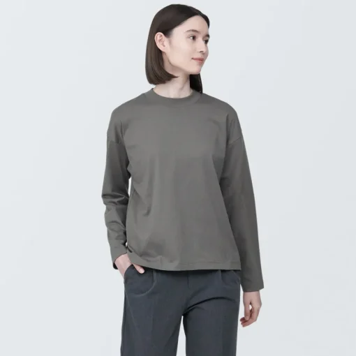 Online Women's Jersey Crew Neck Long Sleeve T-Shirt Women T-Shirts