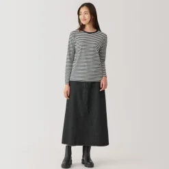 New Women's Jersey Crew Neck Long Sleeve Striped T-Shirt Women T-Shirts