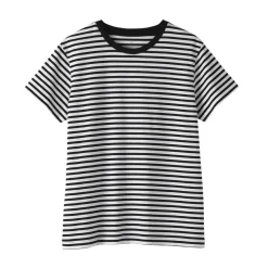New Women's Jersey Crew Neck Short Sleeve Striped T-Shirt Women T-Shirts