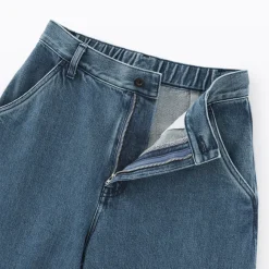 Clearance Women's Kapok Blend Denim Wide Tapered Pants Women Denim