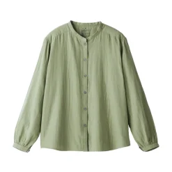 Fashion Women's Kapok Blend Double Gauze Long Sleeve Blouse Women Tops & Shirts