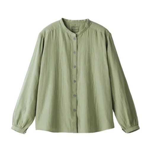 Fashion Women's Kapok Blend Double Gauze Long Sleeve Blouse Women Tops & Shirts