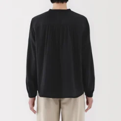 Fashion Women's Kapok Blend Double Gauze Long Sleeve Blouse Women Tops & Shirts