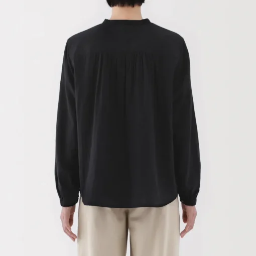 Fashion Women's Kapok Blend Double Gauze Long Sleeve Blouse Women Tops & Shirts