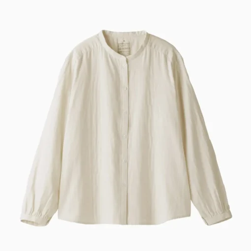 Fashion Women's Kapok Blend Double Gauze Long Sleeve Blouse Women Tops & Shirts
