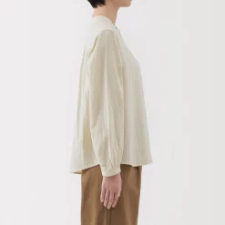 Fashion Women's Kapok Blend Double Gauze Long Sleeve Blouse Women Tops & Shirts