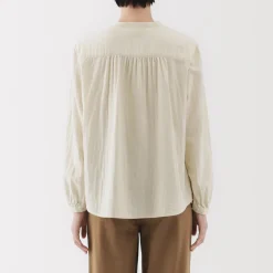 Fashion Women's Kapok Blend Double Gauze Long Sleeve Blouse Women Tops & Shirts