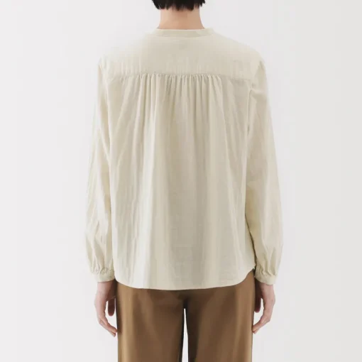 Fashion Women's Kapok Blend Double Gauze Long Sleeve Blouse Women Tops & Shirts