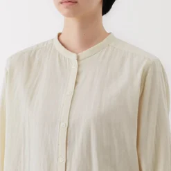Fashion Women's Kapok Blend Double Gauze Long Sleeve Blouse Women Tops & Shirts