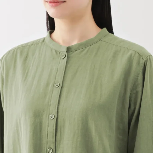 Fashion Women's Kapok Blend Double Gauze Long Sleeve Blouse Women Tops & Shirts