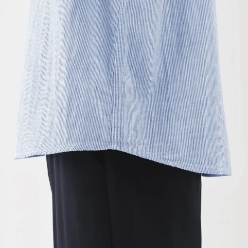 Discount Women's Kapok Blend Double Gauze Long Sleeve Striped Blouse Women Tops & Shirts