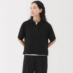 Discount Women's Light Knit Short Sleeve Polo Jumper Women Tops & Shirts