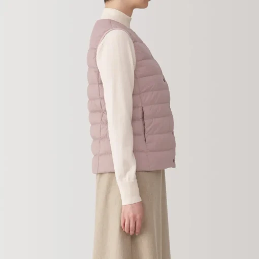 Hot Women's Lightweight Down Collarless Vest Women Lightweight Down Jackets & Vests