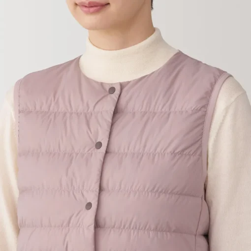 Hot Women's Lightweight Down Collarless Vest Women Lightweight Down Jackets & Vests