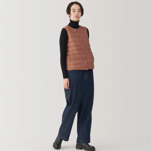 Hot Women's Lightweight Down Collarless Vest Women Lightweight Down Jackets & Vests