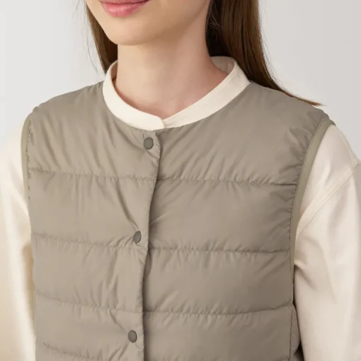 Hot Women's Lightweight Down Collarless Vest Women Lightweight Down Jackets & Vests