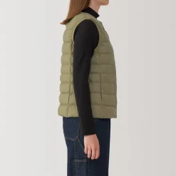 Hot Women's Lightweight Down Collarless Vest Women Lightweight Down Jackets & Vests