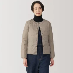 Fashion Women's Lightweight Down Collarless Jacket Women Lightweight Down Jackets & Vests