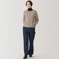Fashion Women's Lightweight Down Collarless Jacket Women Lightweight Down Jackets & Vests