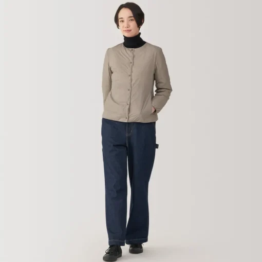 Fashion Women's Lightweight Down Collarless Jacket Women Lightweight Down Jackets & Vests