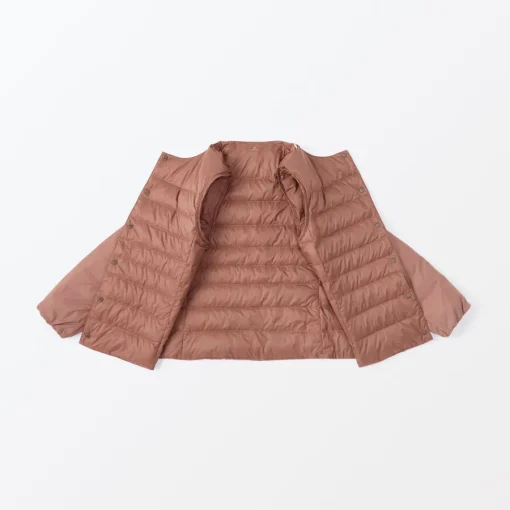 Fashion Women's Lightweight Down Collarless Jacket Women Lightweight Down Jackets & Vests