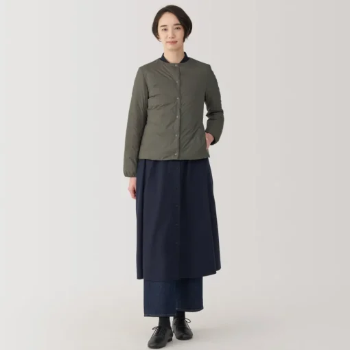 Fashion Women's Lightweight Down Collarless Jacket Women Lightweight Down Jackets & Vests
