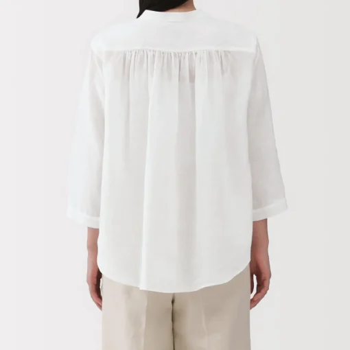 Discount Women's Linen 3/4 Sleeve Blouse Women Tops & Shirts