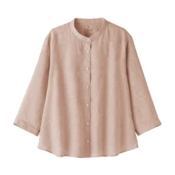 Fashion Women's Linen 3/4 Sleeve Striped Blouse Women Tops & Shirts