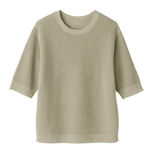 Clearance Women's Linen Blend Half Sleeve Sweater Women Sweaters & Cardigans