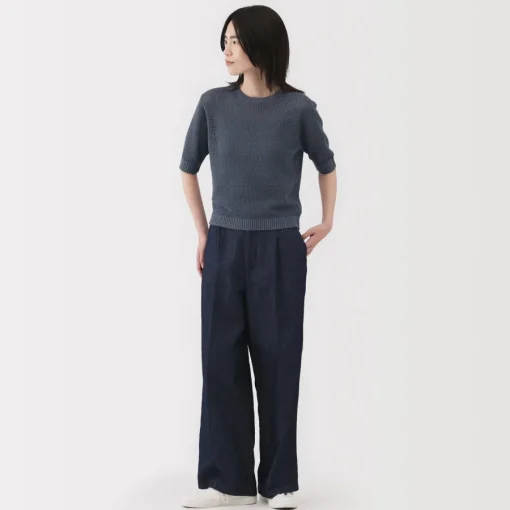 Clearance Women's Linen Blend Half Sleeve Sweater Women Sweaters & Cardigans