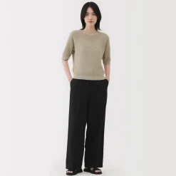 Clearance Women's Linen Blend Half Sleeve Sweater Women Sweaters & Cardigans