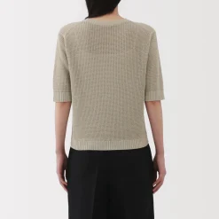 Clearance Women's Linen Blend Half Sleeve Sweater Women Sweaters & Cardigans