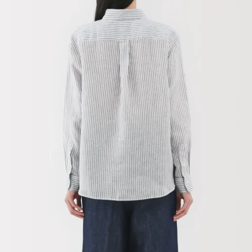 Fashion Women's Linen Striped Shirt Women Tops & Shirts