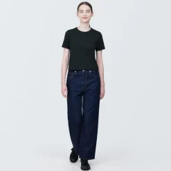 Clearance Women's Slub Yarn Crop Short-Sleeve T-Shirt Women T-Shirts