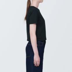 Clearance Women's Slub Yarn Crop Short-Sleeve T-Shirt Women T-Shirts