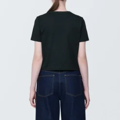 Clearance Women's Slub Yarn Crop Short-Sleeve T-Shirt Women T-Shirts