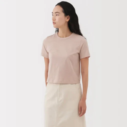 Clearance Women's Slub Yarn Crop Short-Sleeve T-Shirt Women T-Shirts