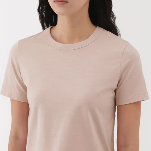 Clearance Women's Slub Yarn Crop Short-Sleeve T-Shirt Women T-Shirts