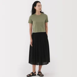 Clearance Women's Slub Yarn Crop Short-Sleeve T-Shirt Women T-Shirts