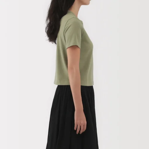 Clearance Women's Slub Yarn Crop Short-Sleeve T-Shirt Women T-Shirts