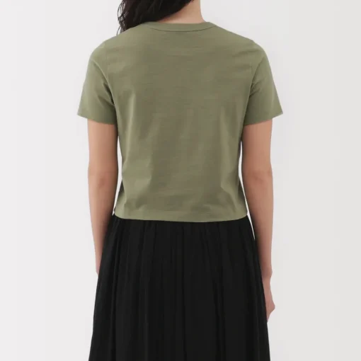 Clearance Women's Slub Yarn Crop Short-Sleeve T-Shirt Women T-Shirts