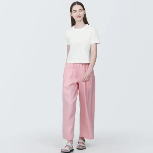 Clearance Women's Slub Yarn Crop Short-Sleeve T-Shirt Women T-Shirts