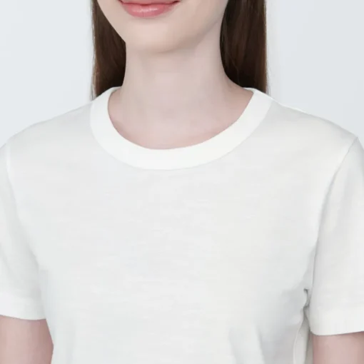 Clearance Women's Slub Yarn Crop Short-Sleeve T-Shirt Women T-Shirts
