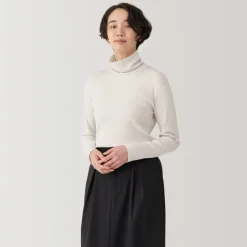 Fashion Women's Soy Fiber Blend Ribbed Turtleneck Long Sleeve T-Shirt Women T-Shirts