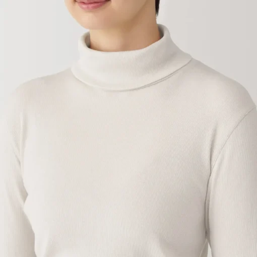 Fashion Women's Soy Fiber Blend Ribbed Turtleneck Long Sleeve T-Shirt Women T-Shirts